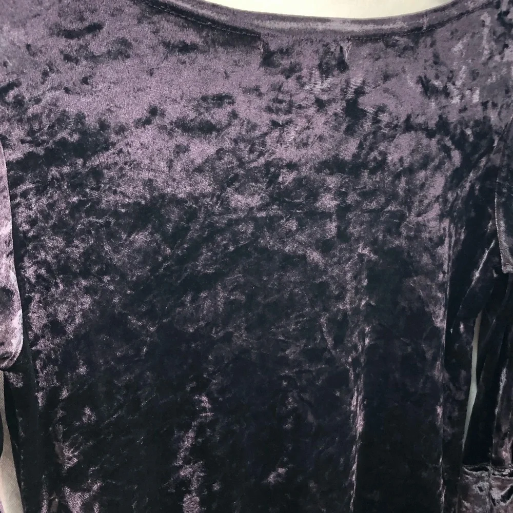 Vtg 90's Y2K Whimsigoth Fairycore Plum Purple Sz S Crushed Velvet Dress Party